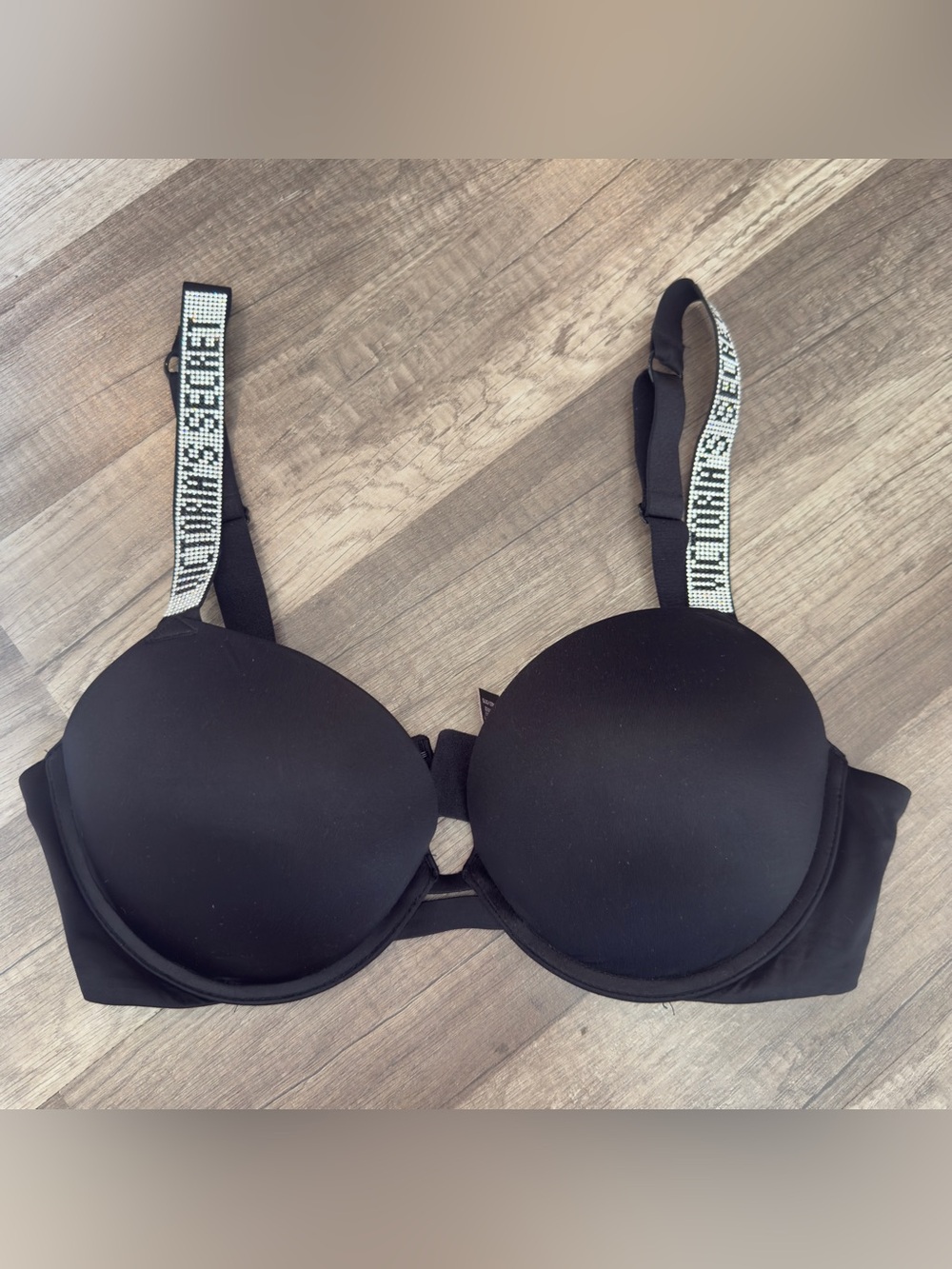 Victoria Secret Bra 34 D Very Sexy Push Up Black EUC